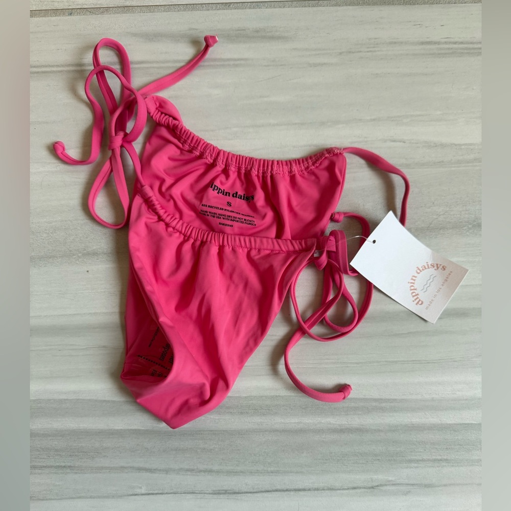 Dippin daisy’s plastic pink bikini bottom